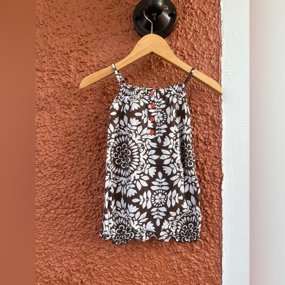 Carter's Brown Floral Baby Girl Sleeveless Summer Romper Size 12 Months Natural - Picture 1 of 4